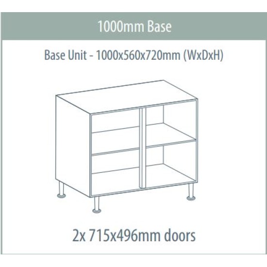 Base Unit 1000 x 560 x 720mm