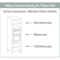 Oven housing 600 x 560 x 1970mm 