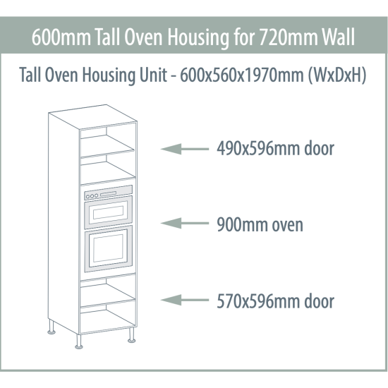Oven housing 600 x 560 x 1970mm 