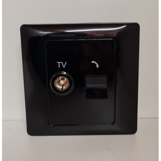 Black Combined BT & Coaxial Socket 