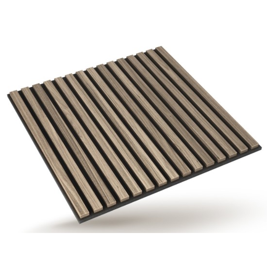 Acoustic Slat Wall Panel 600 x 600 x 22mm - Walnut