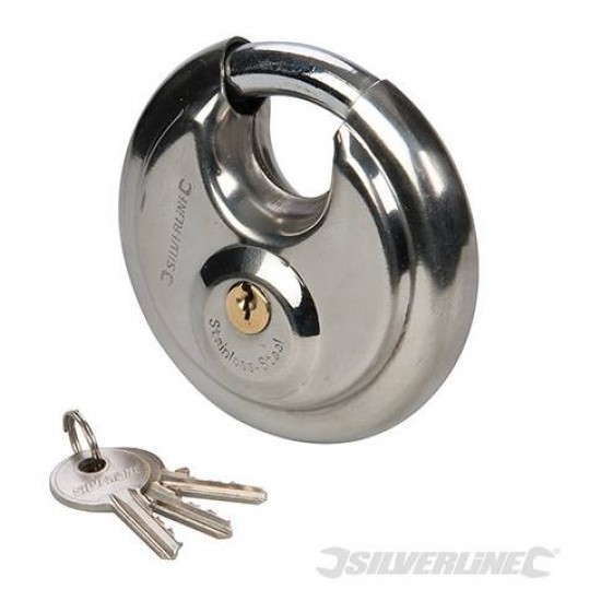 Silverline Stainless Steel Disc Padlock (90mm)