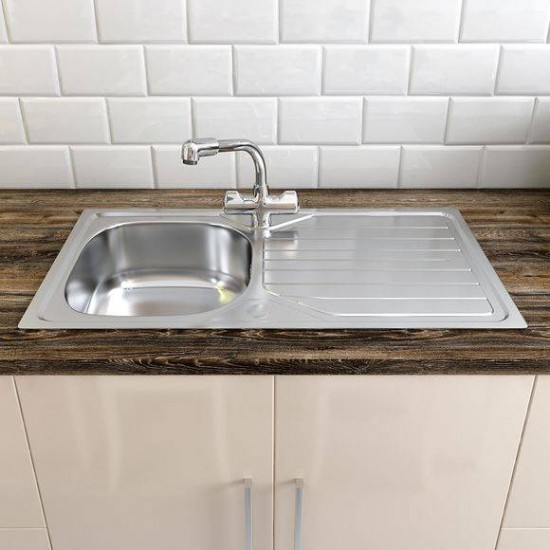 Versilia Satin Polished Steel Sink (Single Bowl)