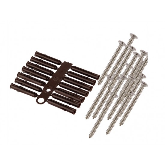 Wall Plug Kit 1 1/2" x No.10 Brown PK15 (Bonus Bag)
