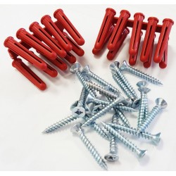 Wall Plug Kit 1 1/4" x No.8 Red PK15 (Bonus Bag)