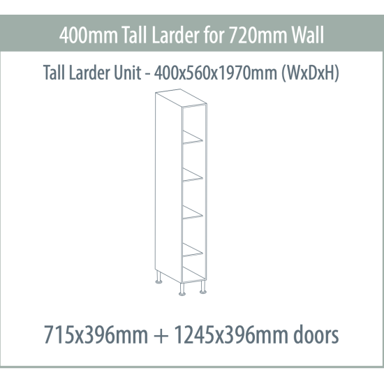 Larder Unit 400 x 560 x 1970mm