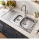 Versilia Satin Polished Steel Sink (1.5 Bowl)