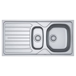 Versilia Satin Polished Steel Sink (1.5 Bowl)