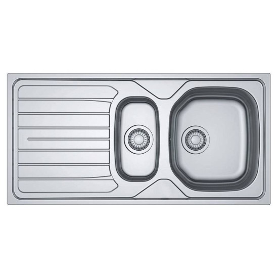 Versilia Satin Polished Steel Sink (1.5 Bowl)