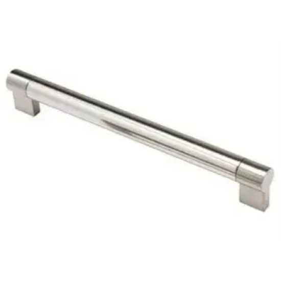 Keyhole Bar Handle, Brushed Nickel, 22mm diameter, 356mm centres