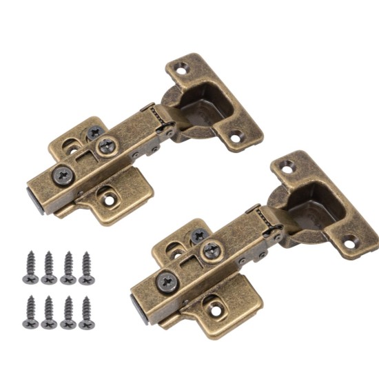 Aged Brass 3D Adjustable Cabinet Hinge 105 degree (Soft Close) 