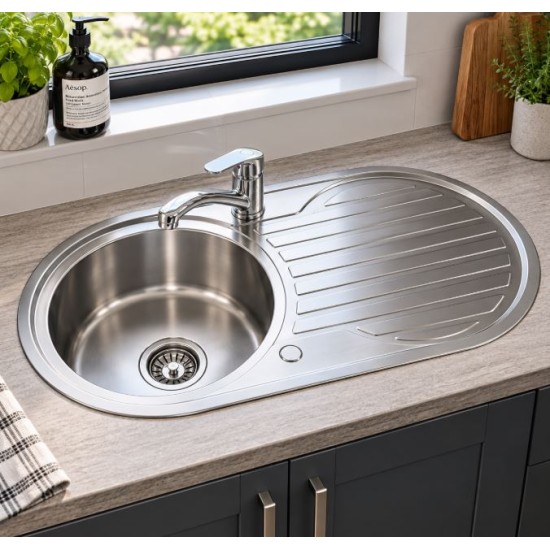 Single bowl round sink