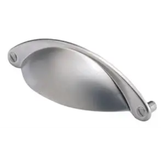 cup handles Finger Pull Handle, Brushed Nickel, 64mm centres
