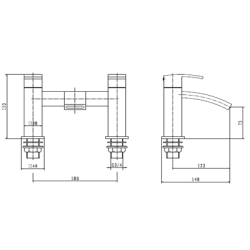 Flair Bath FillerSupplied with Click Waste 3/4″ BSP Connections Suitable for low water pressure systems Brass construction with chrome-plated finish Ceramic disc cartridge and quarter turn operation for ease of use