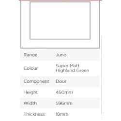 Avanti Juno 18mm Door, Super Matt Highland Green, 450 x 596mm