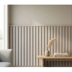  Pre-Cut Wainscoting Wall Panel Kit - Slat Light Oak (196cm x 101cm) | Ready-to-Install Modern Half Wall Panelling