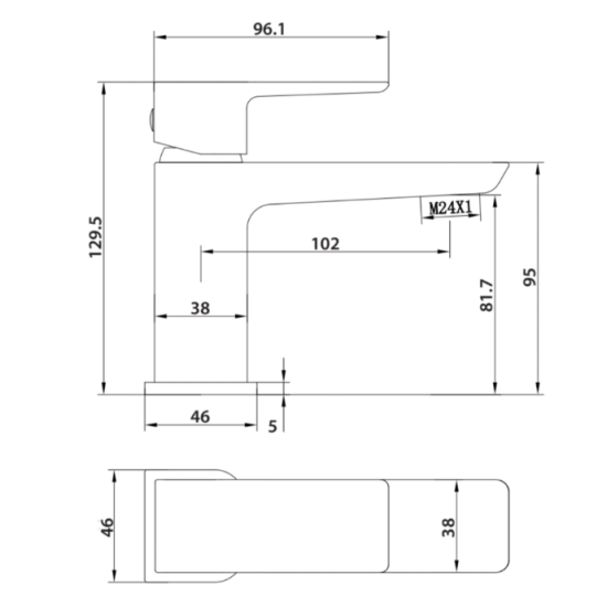 Muro Mini Mono Basin Mixer