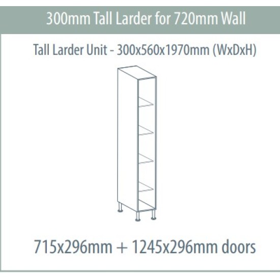 Larder Unit 300 x 560 x 1970mm 