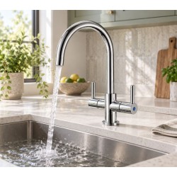 Twin Lever Monoblock Kitchen Tap