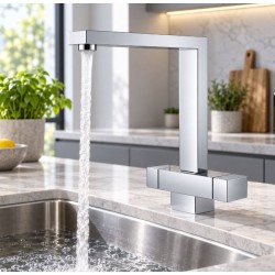 Cubix Square Dual Lever Kitchen Tap