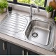 Versilia Satin Polished Steel Sink (Single Bowl)