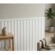  Pre-Cut Wainscoting Wall Panel Kit - Wave White (196cm x 100cm) | Ready-to-Install Scalloped Half-Wall