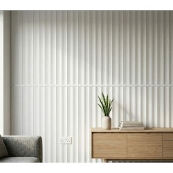  Pre-Cut Wainscoting Wall Panel Kit - Wave White (196cm x 100cm) | Ready-to-Install Scalloped Half-Wall